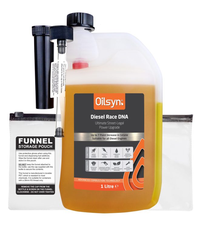 Diesel Race_DNA_1L_(ENG)_Front with Both Spouts, Pouch and Label